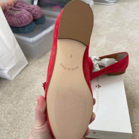 Red suede pom loafers - Picture 3 of 6